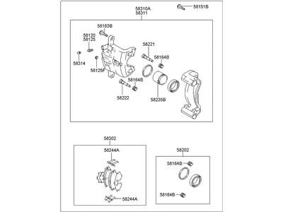 Hyundai 58230-2E000 Disc Brake Assembly-Rear, RH