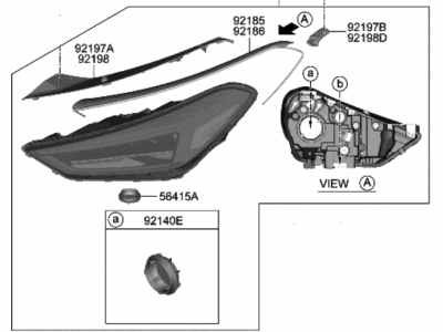 Hyundai 92104-D3750 Head Lamp Sub Assembly, Right