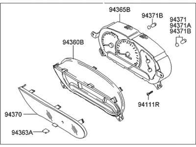 Hyundai 94001-25710 Cluster Assembly-Instrument(Mph)