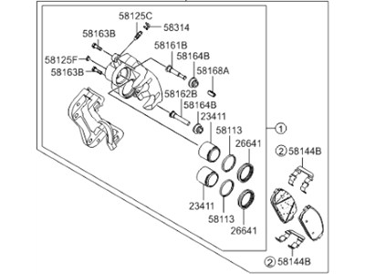 Hyundai 58130-4D500 Brake Assembly-Front, RH