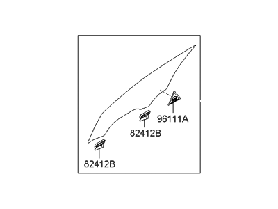 Hyundai 82421-3M000 Glass-Front Door Window, RH