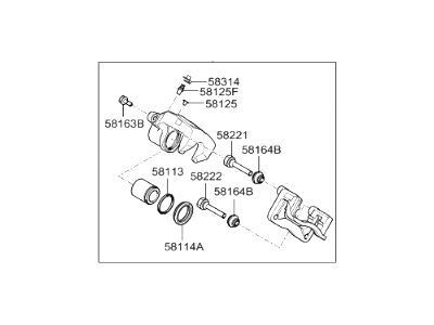 Hyundai 58311-2WA00 Caliper Kit-Rear Brake, RH