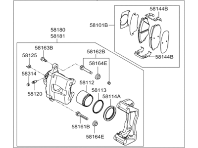 Hyundai 58110-E6100 Brake Assembly-Front, LH