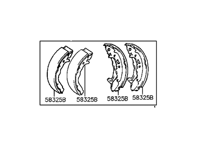 Hyundai 58305-23A00 Shoe & Lining Kit-Rear Brake