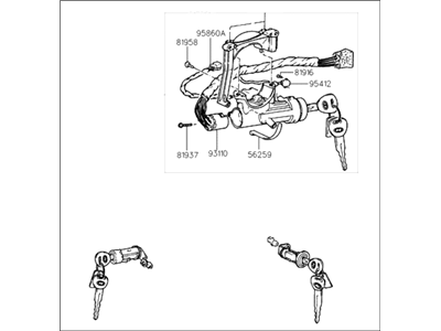 Hyundai 81905-22040 Lock Key & Cylinder Set