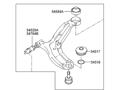 Hyundai 54501-2C002 Arm Complete-Lower, RH