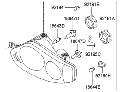 Hyundai 92102-2C050 Headlamp Assembly, Right
