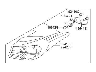 Hyundai 92402-3X050 Lamp Assembly-Rear Combination Outside, RH
