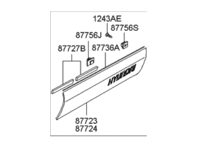Hyundai 87722-2E000 Garnish Assembly-Front Door, RH