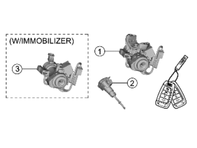 Hyundai 81905-AA050 Key & Cylinder Set-Lock