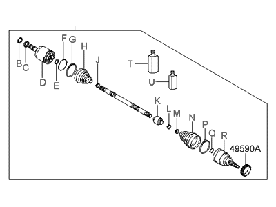 Hyundai 49500-3K110 Shaft Assembly-Drive, LH