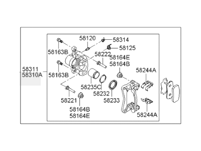 Hyundai 58230-3J000 Brake Assembly-Rear Wheel, RH