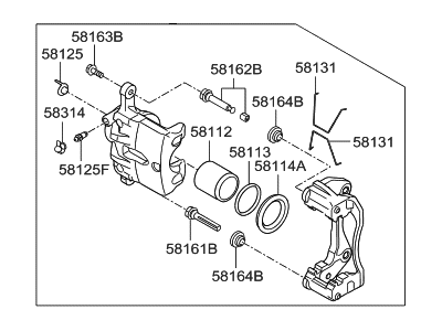 Hyundai 58190-F2A00 CALIPER Kit-Front Brake, RH