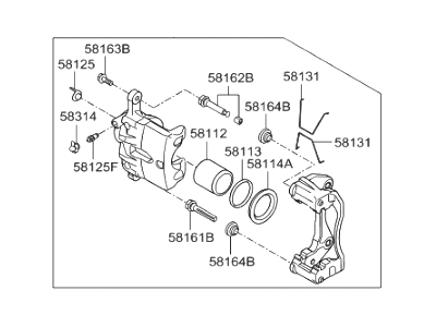 Hyundai 58180-F2A00 CALIPER Kit-Front Brake, LH