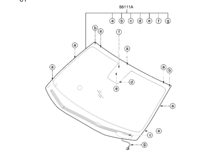 Hyundai 86111-B1300 Windshield Glass Assembly