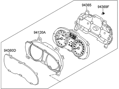 Hyundai 94001-1R005 Cluster Assembly-Instrument