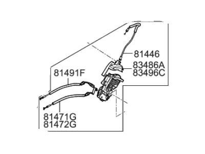 Hyundai 81410-B1010 Latch Assembly-Rear Door, LH