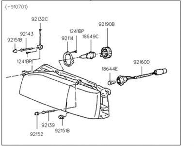 Hyundai 92102-24050 Headlamp Assembly, Right