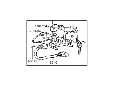 Hyundai 81900-23B22 Lock Assembly-Steering & Ignition