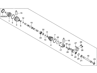 Hyundai 49501-3V550 Shaft Assembly-Drive, RH