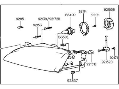 Hyundai 92101-29551 Headlamp Assembly, Left