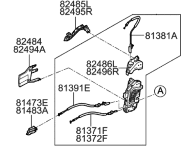 Hyundai 81310-B1010 Latch Assembly-Front Door, LH