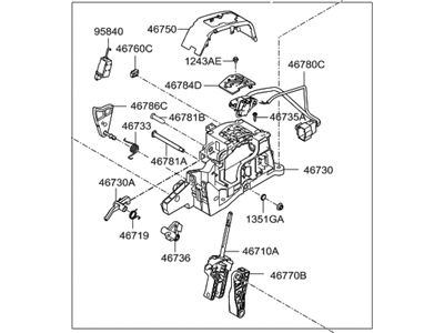 Hyundai 46700-1R221 Lever Assembly-Automatic Transmission