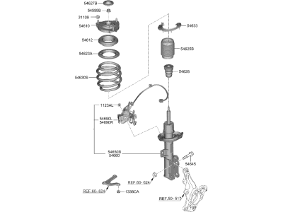 Hyundai 54605-IB000 SHOCK ABSORBER ASSY-FRONT, LH