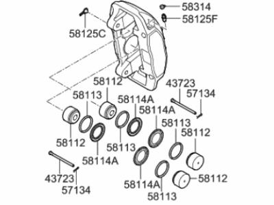 Hyundai 58180-B1A40 CALIPER Kit-Brake, LH