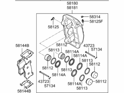 Hyundai 58110-B1330 Brake Assembly-Front, LH