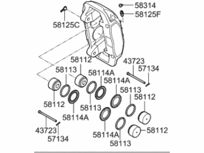 Hyundai 58190-B1A21 CALIPER Kit-Front Brake, RH