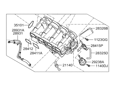Kia 283102G060 Manifold Assembly-Intake