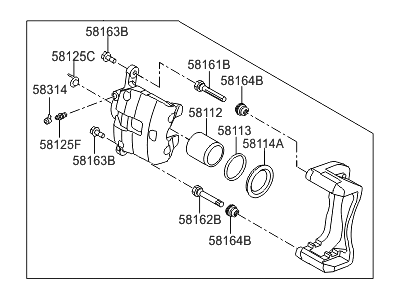 Hyundai 58180-D3A10 CALIPER Kit-Brake, LH