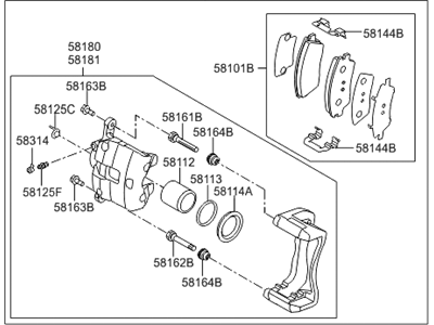 Hyundai 58130-D3100 Brake Assembly-Front, RH