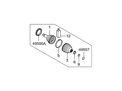 Hyundai 49580-4Z631 Joint & Boot Kit-Front Axle Wheel