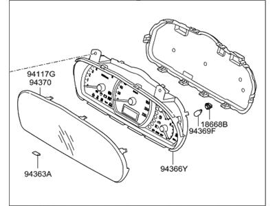 Hyundai 94004-2H140 Cluster Assembly-Instrument(Mph)