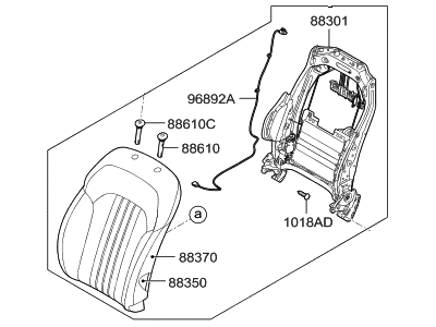 Hyundai 88300-D2140-NNI Back Assembly-Front Seat, LH