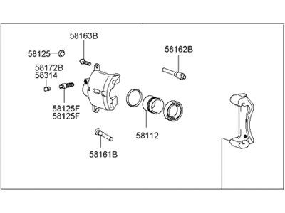 Hyundai 58180-38A00 CALIPER Kit-Front Brake, LH
