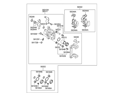 Hyundai 58230-2D300 Brake Assembly-Rear Wheel, RH