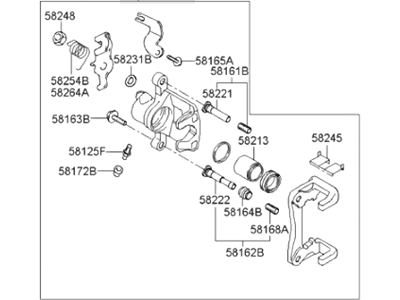 Hyundai 58311-2DA10 Caliper Kit-Rear Brake, RH