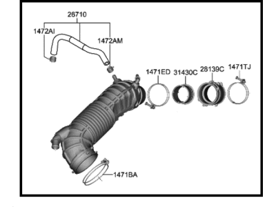 Hyundai 28130-I3100 HOSE ASSY-AIR INTAKE