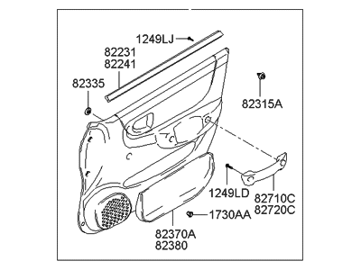 Hyundai 82302-25020-LT Panel Complete-Front Door Trim, RH