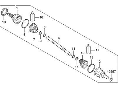 Hyundai 49501-D2100 Shaft Assembly-Drive, RH