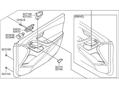 Hyundai 82305-3X041-RAS Panel Assembly-Front Door Trim, LH