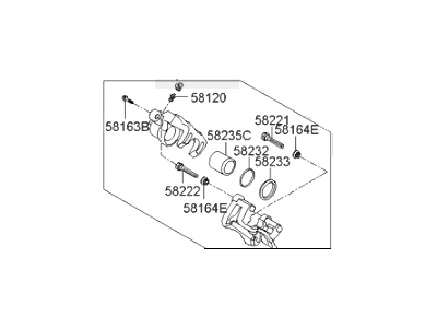 Hyundai 58311-2SA00 Caliper Kit-Rear Brake, RH