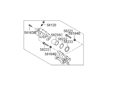 Hyundai 58310-2SA00 Caliper Kit-Rear Brake, LH