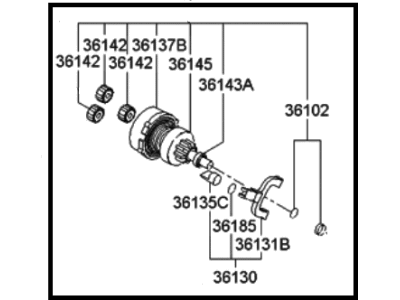 Hyundai 36140-23171 Shaft Assembly-Clutch
