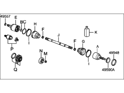 Hyundai 49500-26370 Joint Assembly-Constant Velocity R