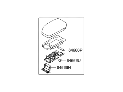 Hyundai 84660-2E000-3A Console Armrest Assembly