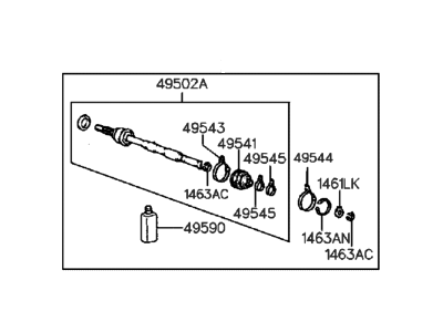 Hyundai 49607-33C00-RM Reman Cv Axle RH